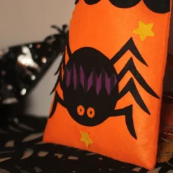 Kids' Halloween Treat Bag – Cute Felt Trick-or-Treat Tote with Pumpkin, Ghost, Spider, Bat or Skull Design for Candy Collection