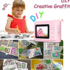 Kids Instant Print Camera Thermal Printing Camera with Print Paper for Kids High Resolution Photo and Print Camera Birthday Gift for Girls