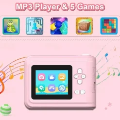 Kids Instant Print Camera Thermal Printing Camera with Print Paper for Kids High Resolution Photo and Print Camera Birthday Gift for Girls