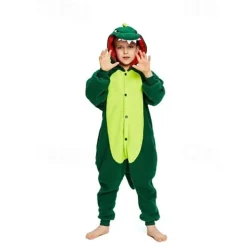 Kid's Kigurumi Pajamas Dinosaur Solid Colored Onesie Pajamas Polar Fleece Cosplay For Boys and Girls Christmas Animal Sleepwear Cartoon Festival / Holiday Costumes / Leotard / Onesie