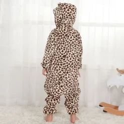 Kid's Leopard Onesie Costume Bear Onesie Pajamas Kigurumi Pajamas For Boys and Girls Carnival Cartoon