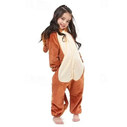 Kid's Lion Nightwear Camouflage Onesie Costume Carnival Costume Lion Onesie Pajamas Kigurumi Pajamas Funny Costume For Boys and Girls Christmas Carnival Children's Day Cartoon