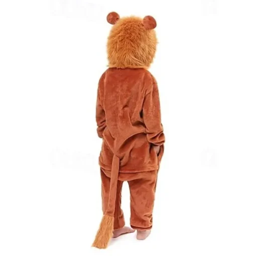 Kid's Lion Nightwear Camouflage Onesie Costume Carnival Costume Lion Onesie Pajamas Kigurumi Pajamas Funny Costume For Boys and Girls Christmas Carnival Children's Day Cartoon
