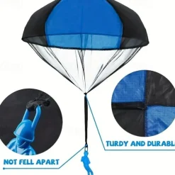 Kids' Outdoor Fun - No-Battery Needed Anti-Tangle Throwing Army Parachute Toy For Children