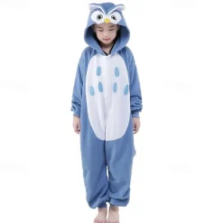 Kid's Patchwork Onesie Costume Carnival Costume Owl Onesie Pajamas Kigurumi Pajamas Pajamas Funny Costume For Boys and Girls Christmas Carnival Children's Day Cartoon