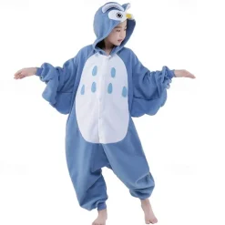 Kid's Patchwork Onesie Costume Carnival Costume Owl Onesie Pajamas Kigurumi Pajamas Pajamas Funny Costume For Boys and Girls Christmas Carnival Children's Day Cartoon