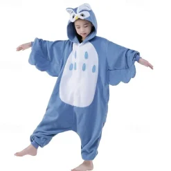 Kid's Patchwork Onesie Costume Carnival Costume Owl Onesie Pajamas Kigurumi Pajamas Pajamas Funny Costume For Boys and Girls Christmas Carnival Children's Day Cartoon