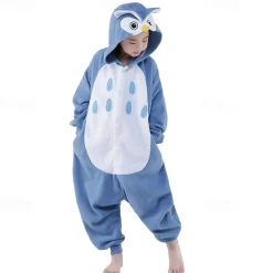Kid's Patchwork Onesie Costume Carnival Costume Owl Onesie Pajamas Kigurumi Pajamas Pajamas Funny Costume For Boys and Girls Christmas Carnival Children's Day Cartoon
