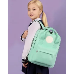 Kids School Backpack with Customizable Badge Patch – Lightweight Durable Elementary Bookbag for Girls and Boys with Adjustable Straps and Large Front Pocket