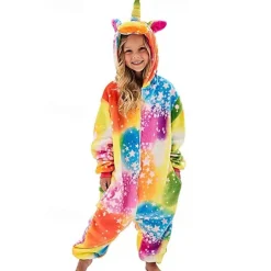 Kid's Stars Onesie Costume Carnival Costume Flying Horse Onesie Pajamas Kigurumi Pajamas For Boys and Girls Christmas Carnival Children's Day Cartoon