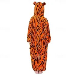 Kid's Stripes Nightwear Camouflage Onesie Costume Carnival Costume Tiger Onesie Pajamas Kigurumi Pajamas Funny Costume For Boys and Girls Christmas Carnival Children's Day Cartoon