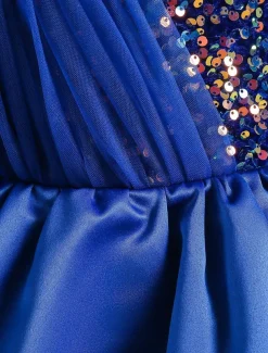 Kids Toddler Girls' Dress Sequin Sleeveless Performance Special Occasion Sequins Mesh Princess Sweet Polyester Knee-length Skater Dress Summer Spring 1-5 Years Black Red Navy Blue