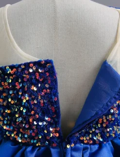 Kids Toddler Girls' Dress Sequin Sleeveless Performance Special Occasion Sequins Mesh Princess Sweet Polyester Knee-length Skater Dress Summer Spring 1-5 Years Black Red Navy Blue