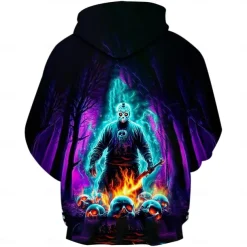Killer Jason Voorhees Hoodie Pullover Halloween 3D Graphic For Couple's Men's Women's Adults' Halloween Carnival Masquerade 3D Print Party Casual Daily