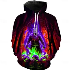 Killer Jason Voorhees Hoodie Pullover Halloween 3D Graphic For Couple's Men's Women's Adults' Halloween Carnival Masquerade 3D Print Party Casual Daily