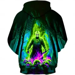 Killer Jason Voorhees Hoodie Pullover Halloween 3D Graphic For Couple's Men's Women's Adults' Halloween Carnival Masquerade 3D Print Party Casual Daily