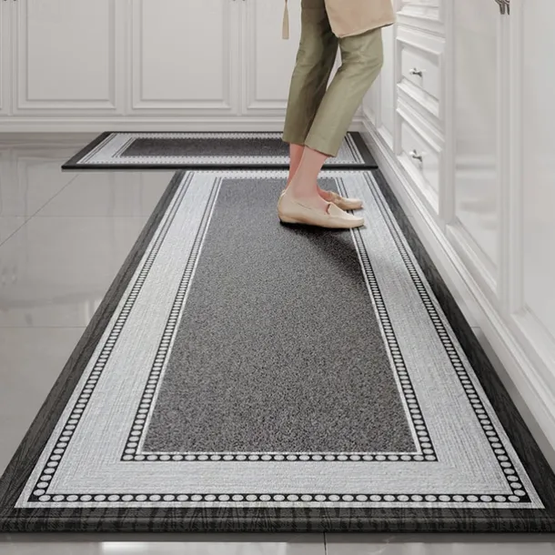 Kitchen Rugs & Mats Non-Skid WashableAnti-Fatigue, Non-Slip Absorbent Woven Runner Rubber Backed for Floors, Machine Washable Farmhouse Standing Mats for Sink, Laundry Room, Hallway