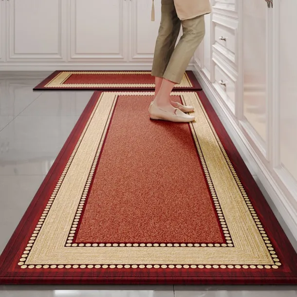 Kitchen Rugs & Mats Non-Skid WashableAnti-Fatigue, Non-Slip Absorbent Woven Runner Rubber Backed for Floors, Machine Washable Farmhouse Standing Mats for Sink, Laundry Room, Hallway