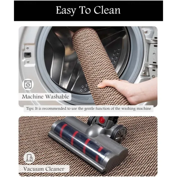 Kitchen Rugs & Mats Non-Skid WashableAnti-Fatigue, Non-Slip Absorbent Woven Runner Rubber Backed for Floors, Machine Washable Farmhouse Standing Mats for Sink, Laundry Room, Hallway