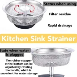 Kitchen Sink Filter Stainless Steel Sink Sewer Mesh Strainers Kitchen Tools Bathroom Floor Drains Hair Catcher Waste Plug Filter