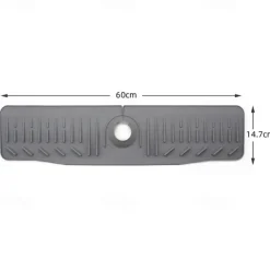 Kitchen Sink Splash Guard, 24in Faucet Mat Splash Catcher, Handle Drip Catcher Tray, Multipurpose for Kitchen Dish Drying Mats Sponge Holder and Bathroom Countertop Protect-Grey