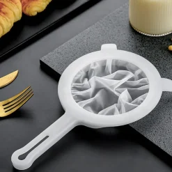 Kitchen Ultra-Fine Nylon Mesh Strainer Food Yogurt Mesh Sieve Plastic Mesh Colander with Handle Mini Brine Shrimp Separation Net for Filtering Juice Juice Milk Honey