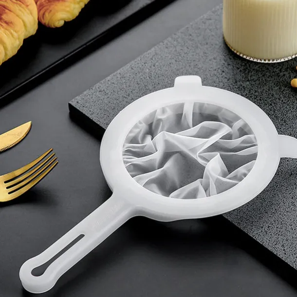 Kitchen Ultra-Fine Nylon Mesh Strainer Food Yogurt Mesh Sieve Plastic Mesh Colander with Handle Mini Brine Shrimp Separation Net for Filtering Juice Juice Milk Honey