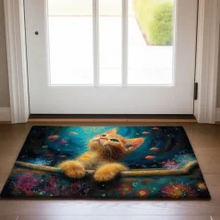Kitty Fur Doormat Kitchen Mat Floor Mat Non-Slip Area Rug Oil Proof Rug Indoor Outdoor Mat Bedroom Decor Bathroom Mat Entrance Rug