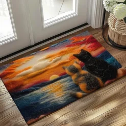 Kitty Fur Doormat Kitchen Mat Floor Mat Non-Slip Area Rug Oil Proof Rug Indoor Outdoor Mat Bedroom Decor Bathroom Mat Entrance Rug