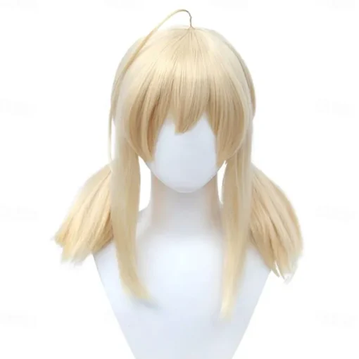 Klee Cosplay Wig Blonde Pigtails Hairs with Bangs