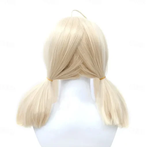 Klee Cosplay Wig Blonde Pigtails Hairs with Bangs