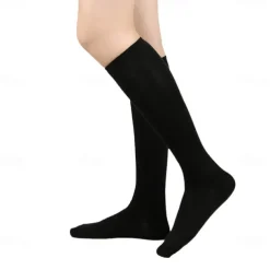 Knee High Socks Women's Flat Knit Knee Socks-Soft Breathable Cotton Blend-Stay-Up Fit