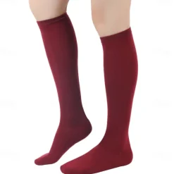 Knee High Socks Women's Flat Knit Knee Socks-Soft Breathable Cotton Blend-Stay-Up Fit