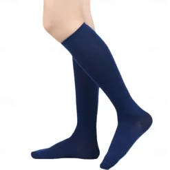 Knee High Socks Women's Flat Knit Knee Socks-Soft Breathable Cotton Blend-Stay-Up Fit