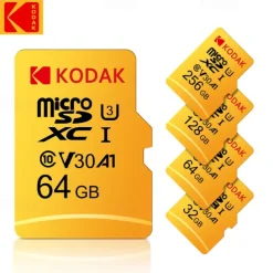 Kodak Micro SD Card U3 V30 256GB 128GB SDXC Flash Memory Card C10 U3 4K HD cartao de Memoria Micro SD TF Card With SD Adapter