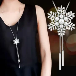Korean Version Of Autumn And Winter Crystal Sweater Chain Necklace Wholesale High-end Women's Long Chain Versatile Tassel Pearl Pendant With Accessories