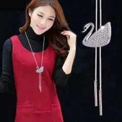 Korean Version Of Autumn And Winter Crystal Sweater Chain Necklace Wholesale High-end Women's Long Chain Versatile Tassel Pearl Pendant With Accessories