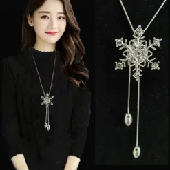 Korean Version Of Autumn And Winter Crystal Sweater Chain Necklace Wholesale High-end Women's Long Chain Versatile Tassel Pearl Pendant With Accessories