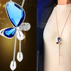 Korean Version Of Autumn And Winter Crystal Sweater Chain Necklace Wholesale High-end Women's Long Chain Versatile Tassel Pearl Pendant With Accessories