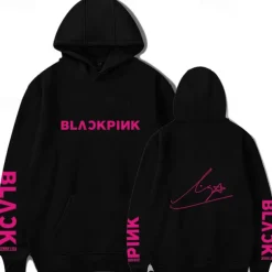 KPOP Black Pink Hoodie Anime Cartoon Anime Harajuku Graphic Kawaii For Couple's Unisex Adults' Back To School Hot Stamping