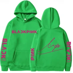 KPOP Black Pink Hoodie Anime Cartoon Anime Harajuku Graphic Kawaii For Couple's Unisex Adults' Back To School Hot Stamping