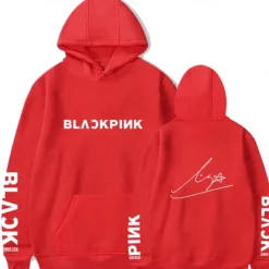 KPOP Black Pink Hoodie Anime Cartoon Anime Harajuku Graphic Kawaii For Couple's Unisex Adults' Back To School Hot Stamping