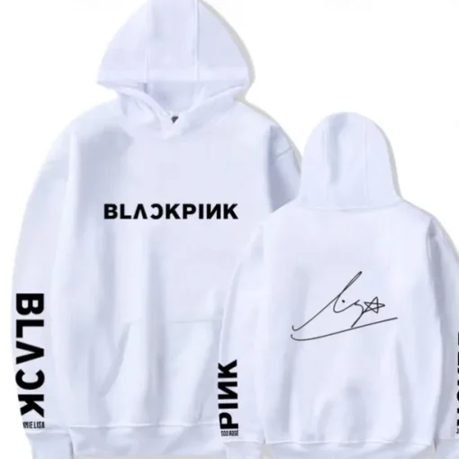 KPOP Black Pink Hoodie Anime Cartoon Anime Harajuku Graphic Kawaii For Couple's Unisex Adults' Back To School Hot Stamping