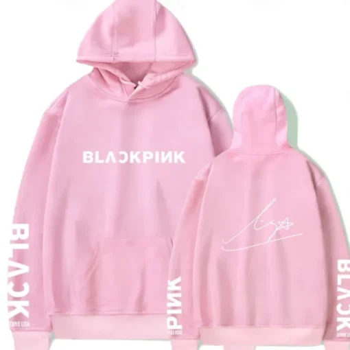 KPOP Black Pink Hoodie Anime Cartoon Anime Harajuku Graphic Kawaii For Couple's Unisex Adults' Back To School Hot Stamping