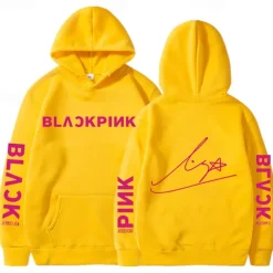 KPOP Black Pink Hoodie Anime Cartoon Anime Harajuku Graphic Kawaii For Couple's Unisex Adults' Back To School Hot Stamping