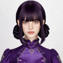 KPop Demon Hunters Cosplay Wigs Anime Zoey Costume Wigs Purple Braids Adults Accessories Prop