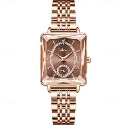 Labaoli Women Quartz Watch Creative Fashion Casual Wristwatch Waterproof Decoration Stainless Steel Watch
