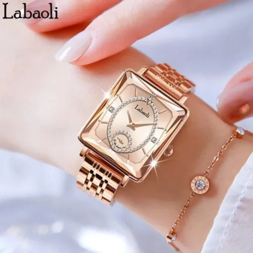 Labaoli Women Quartz Watch Creative Fashion Casual Wristwatch Waterproof Decoration Stainless Steel Watch