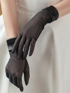 Lace Wrist Length Glove Elegant / Classic Style With Pure Color Wedding / Party Glove