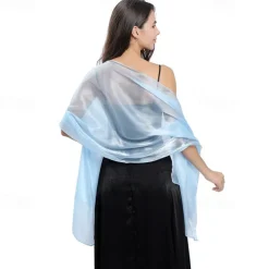Ladiery Silky Shawls and Wraps for Evening Dresses Women Sheer Soft Bridesmaid Wedding Formal Party Organza Shawl